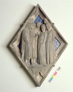 Matrimonio, azulejo en relieve del Campanile